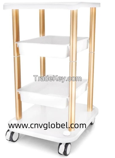 Beauty Salon Trolley with Gold Handles