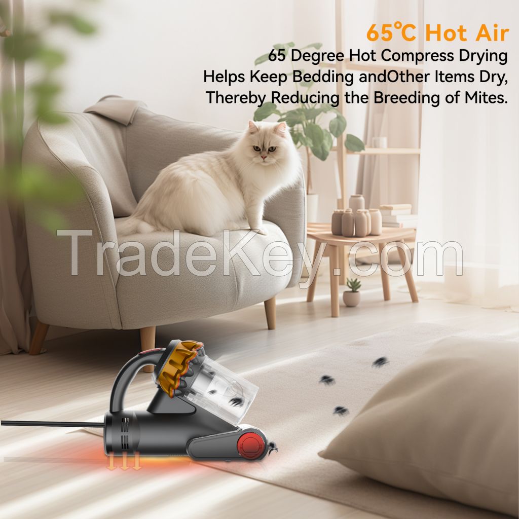 E.LUO 500W 14kPa Portable Handheld Mattress Vacuum Cleaner for Bed Sofa Fabrics Carpet Dust Collector