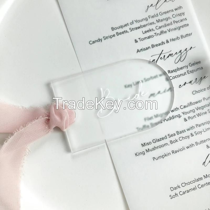 Acrylic Luggage Label Wedding Name Place Setting Perspex Engraved Place Card Gift Tag