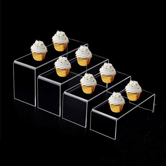 Factory Customized Jewelry Display Riser Shelf U Shape Display Stand for Cake Candy Home Decoration Acrylic Display Risers