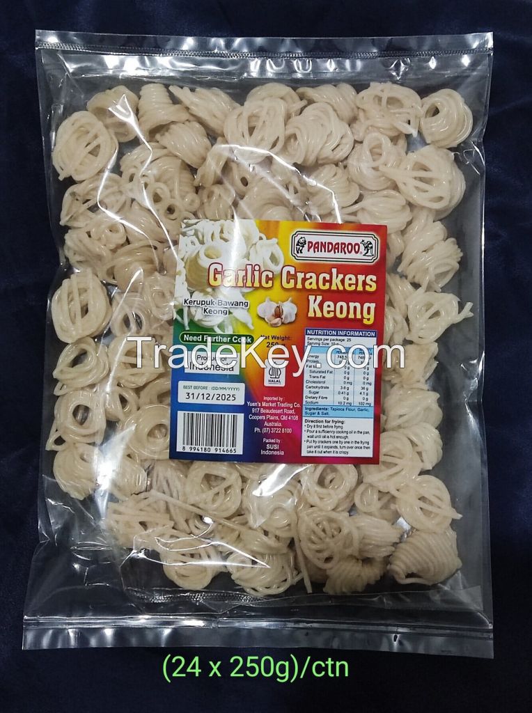 PALM Brand - Garlic Crackers KEONG (Kerupuk Bawang KEONG ) Mentah