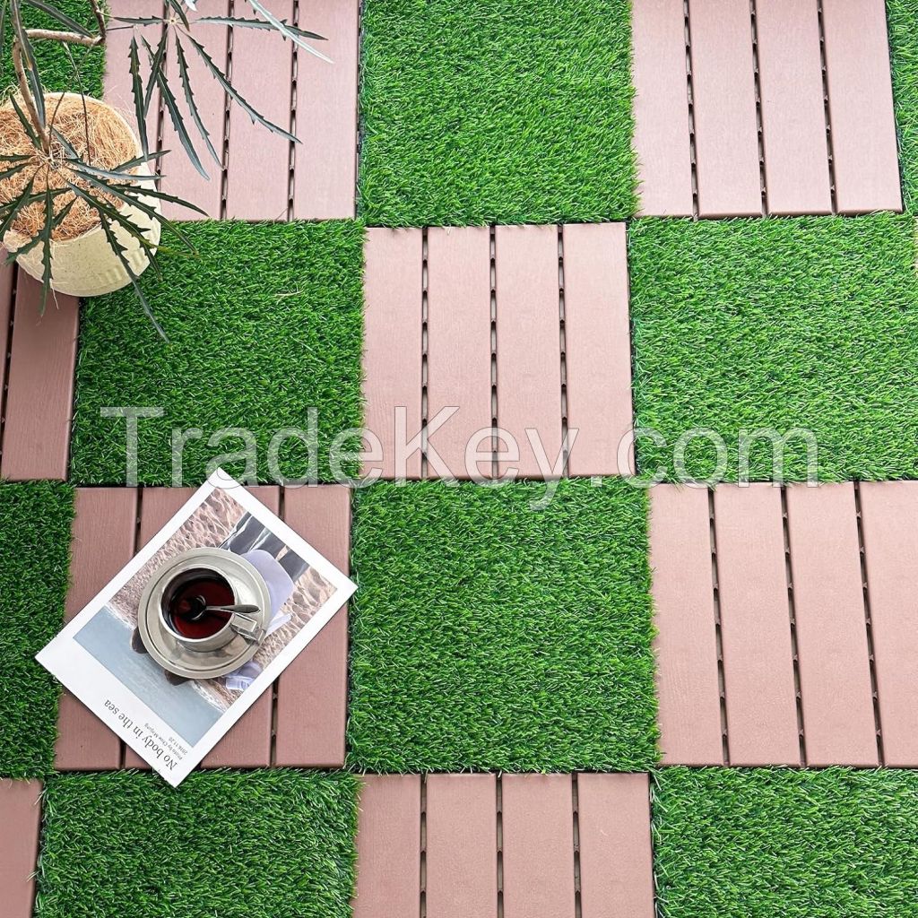 30*30cm Set Synthetic Grass Self-draining  Artificial Grass Tiles