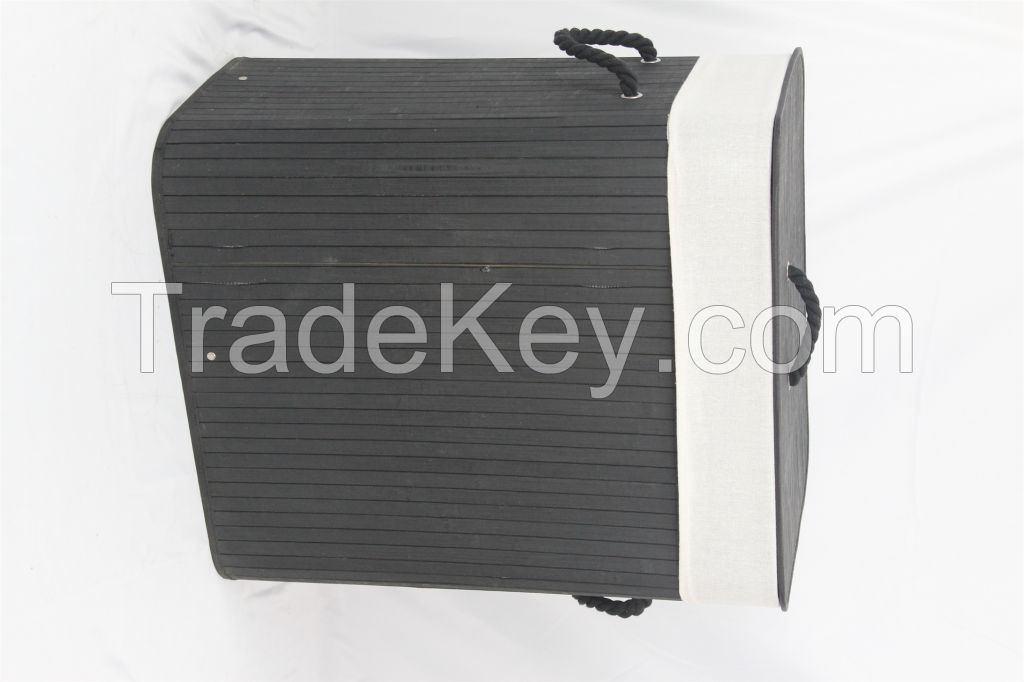 Factory directly supply wholesale black color foldable laundry basket for home cleaning and organize