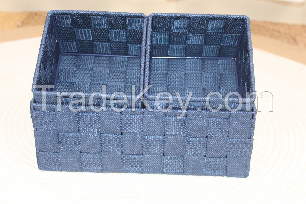 Factory wholesale PP material small size set of 3 storage basket for home storage and organize