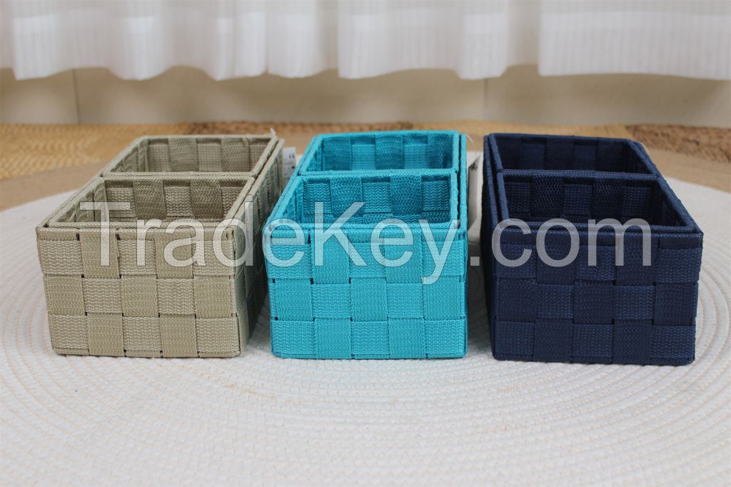 Factory wholesale PP material small size set of 3 storage basket for home storage and organize