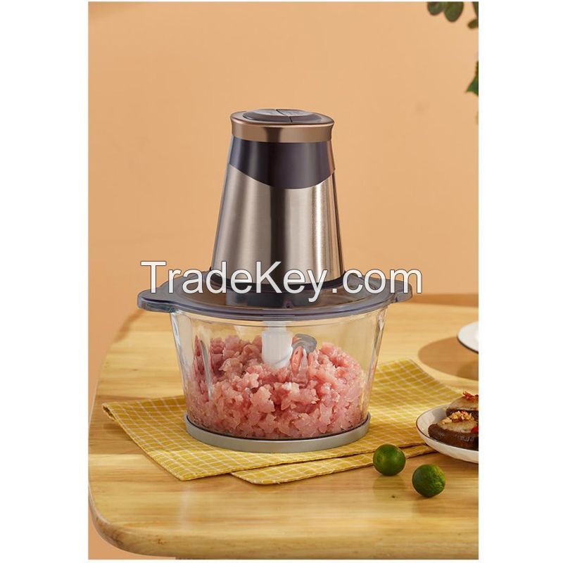 Popular 2L Food Processor Meat Grinder Glass Bowl Electric Home Use Low Price Grinders Chopper