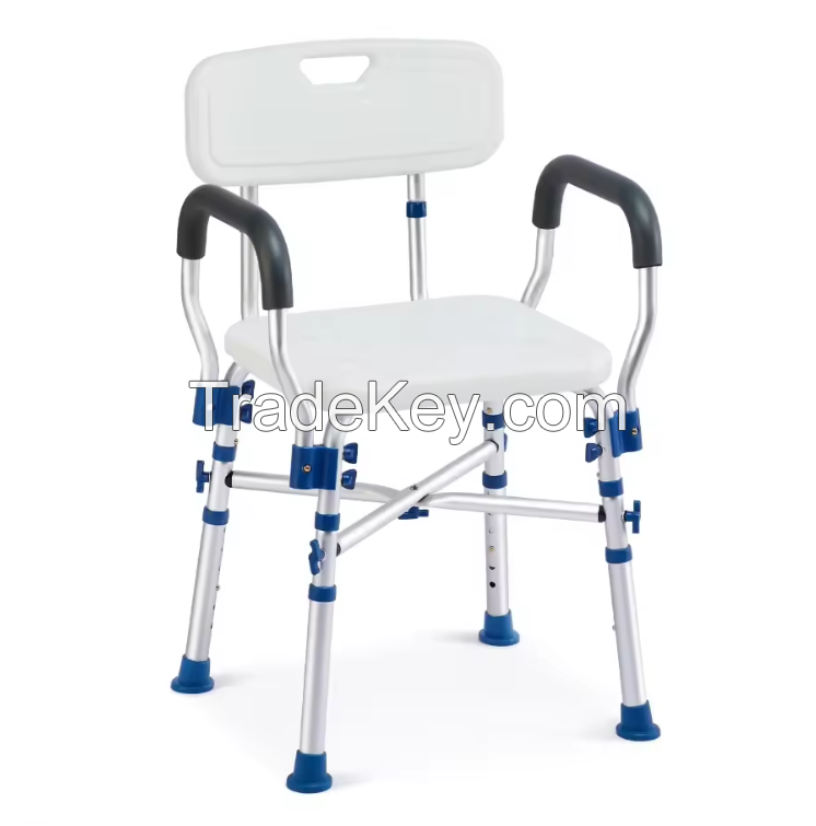 Mason Bathroom Safety Equipment Shower Chair with Arms and Back Supports up to 500lbs