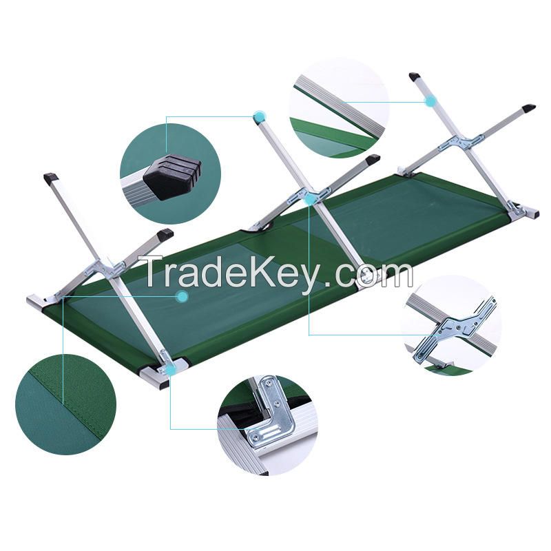 Aluminium Metal Outdoor Light Camping Rollaway Bed Hiking Folding Sleeping Cot Camp Bed Equipment For Adults