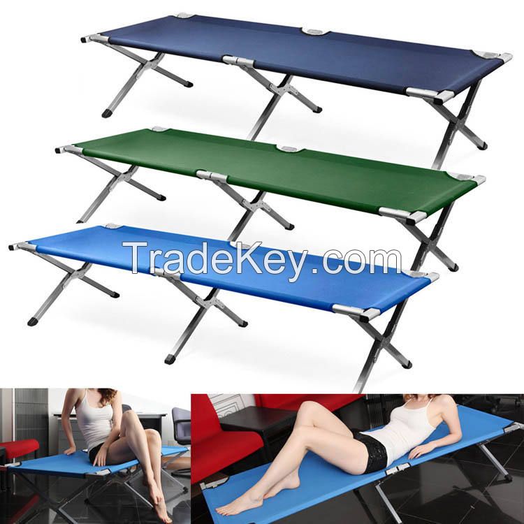 Aluminium Metal Outdoor Light Camping Rollaway Bed Hiking Folding Sleeping Cot Camp Bed Equipment For Adults