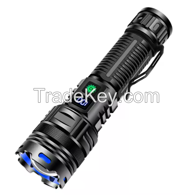 Long Distance Spotlights Wide Beam Floodlights Waterproof Zoomable Rechargeable Super Powerful Torch Light Emergency Flashlights