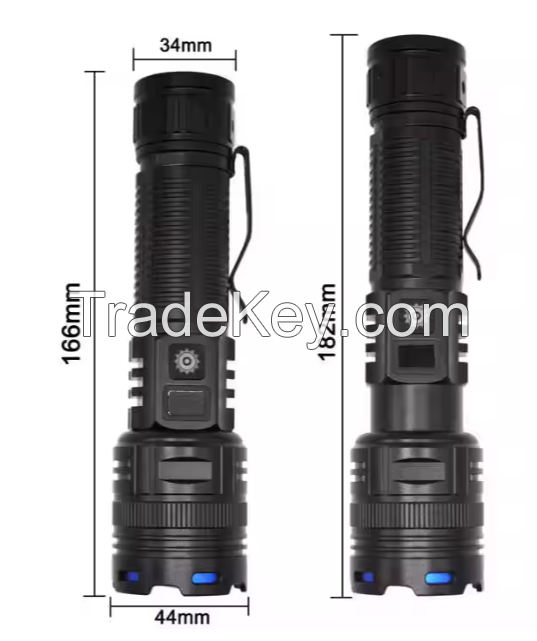 Super Bright COB P70.2 5000lm Battery Led Flashlight Display 5 Lighting Modes For Adventure, Hiking, Camping, Hunting