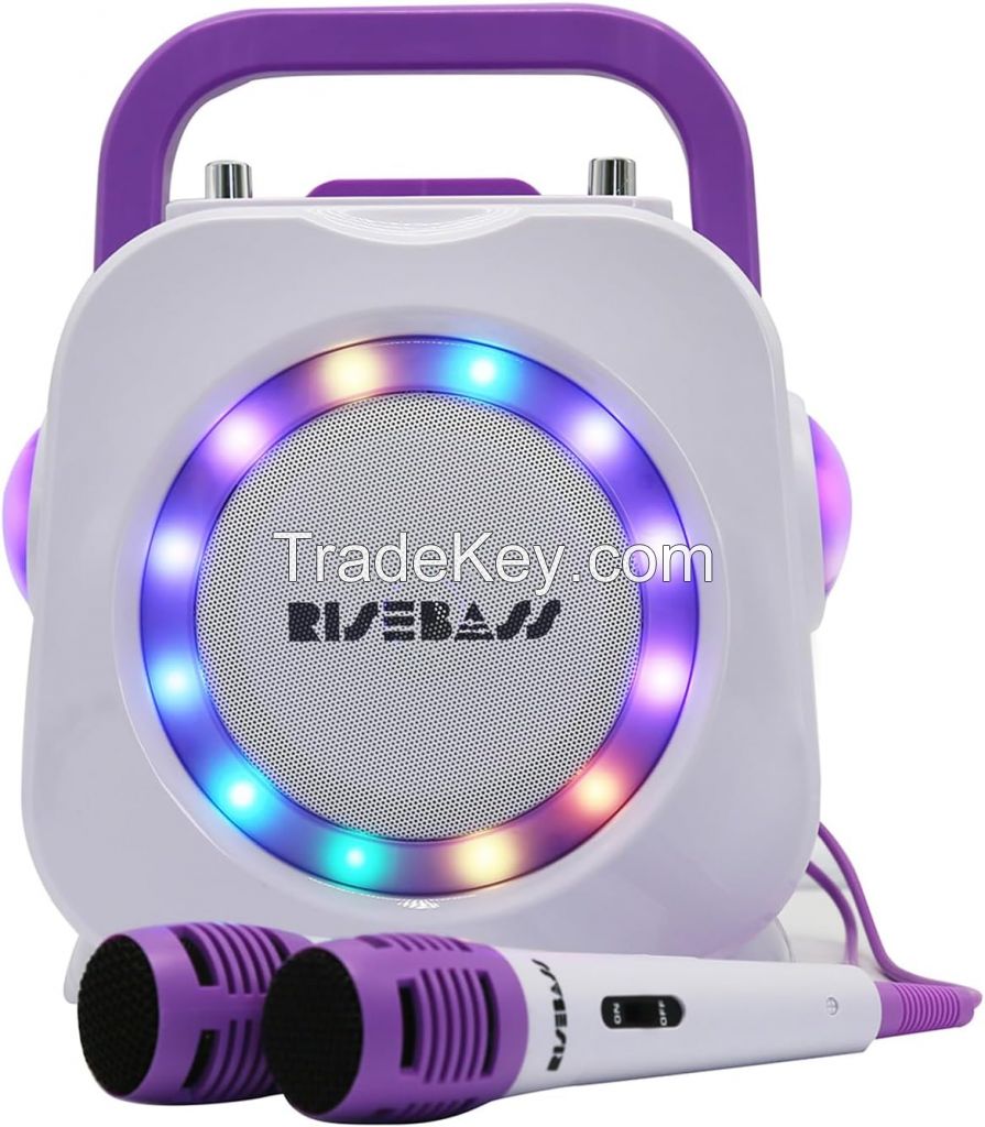 Karaoke Machine for Kids - Bluetooth Speaker with 2 Microphone