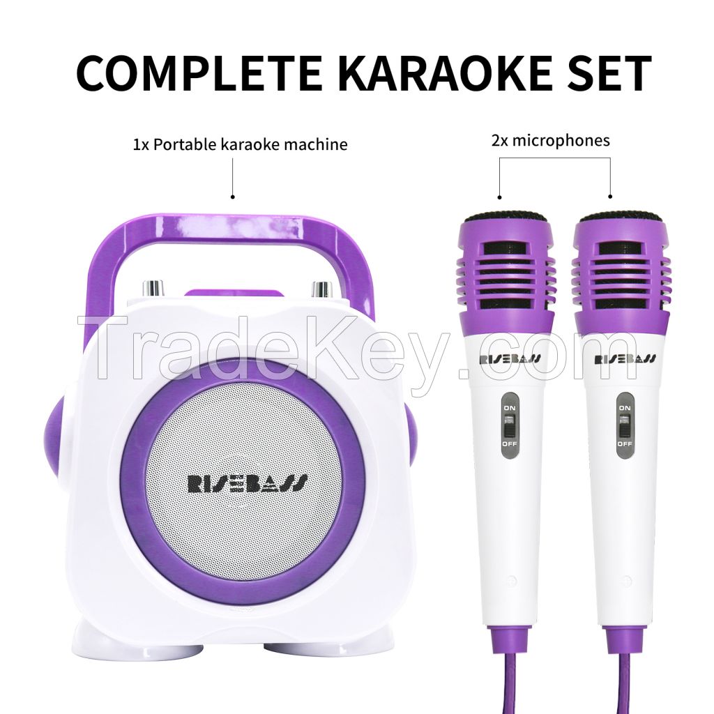 Karaoke Machine for Kids - Bluetooth Speaker with 2 Microphone