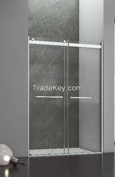 High Quality Matte Black Framed Alloy Shower Door Squre Tempered Glass Shower Room