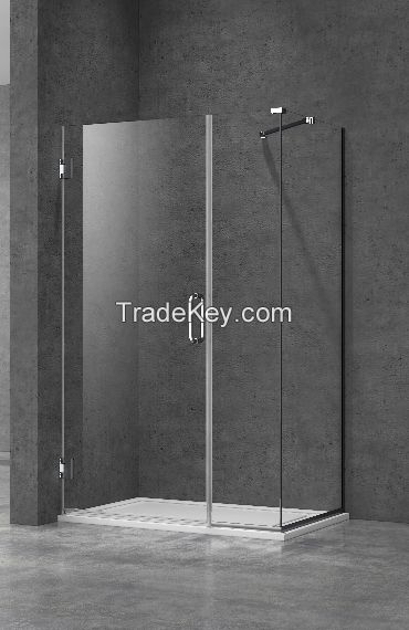 OEM ODM Custom Stainless Steel Shower Screen Tempered Glass Frameless Single Sliding Shower Door