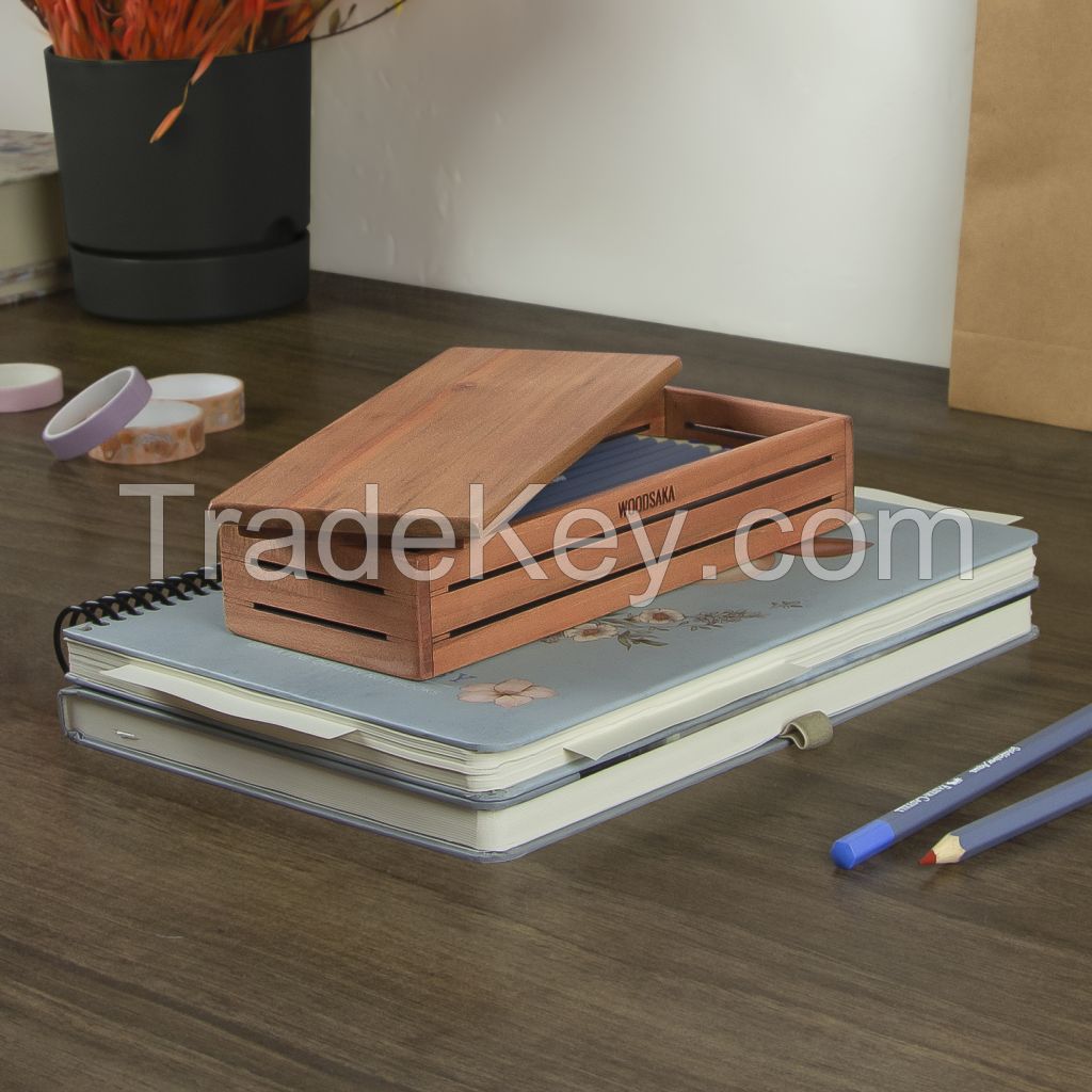 Horizontal Pen Holder with Cover  Cherry