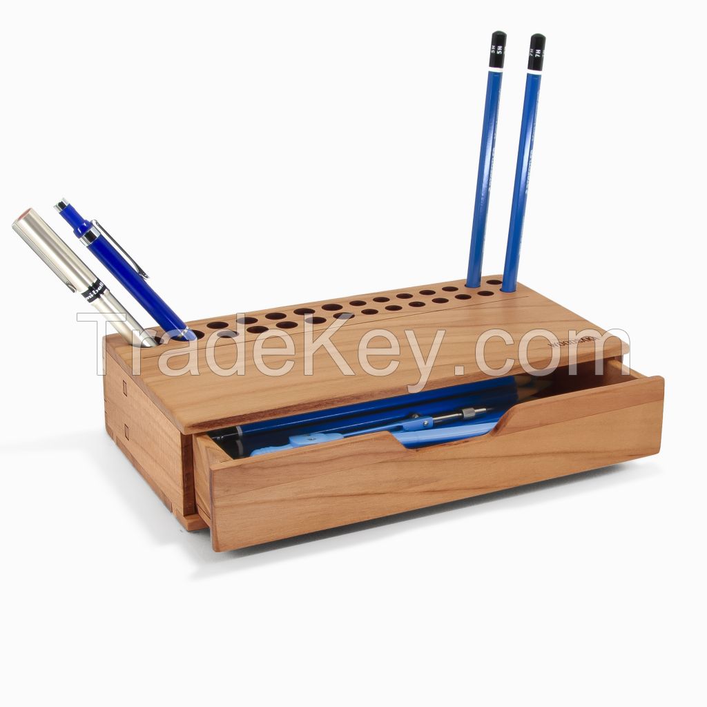 Mini Desk &amp;amp; Pen Organizer with Drawer - Cherry