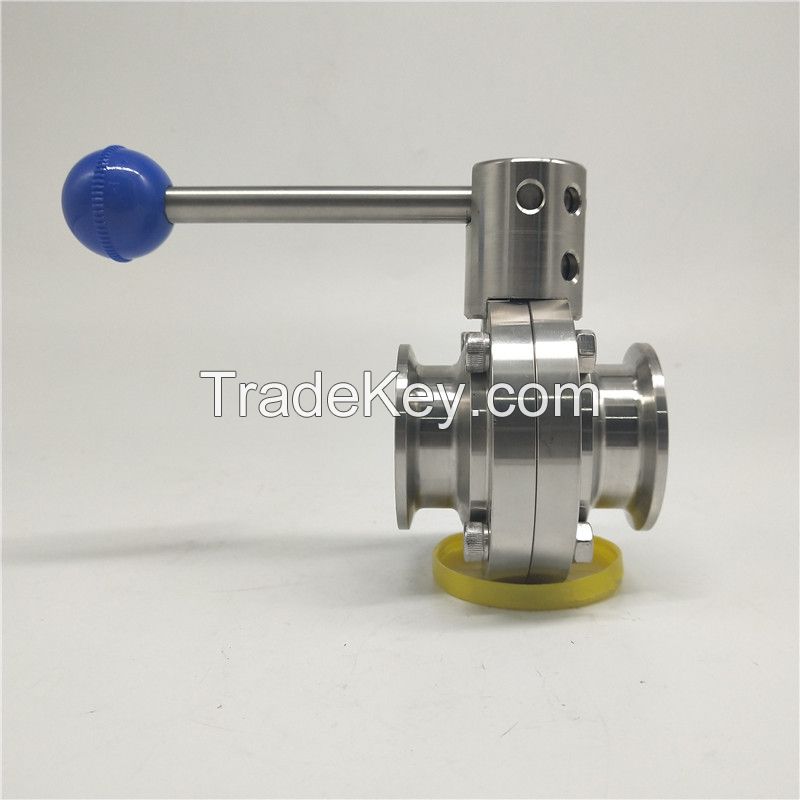 Stainless steel quick release sanitary butterfly valve 800x800