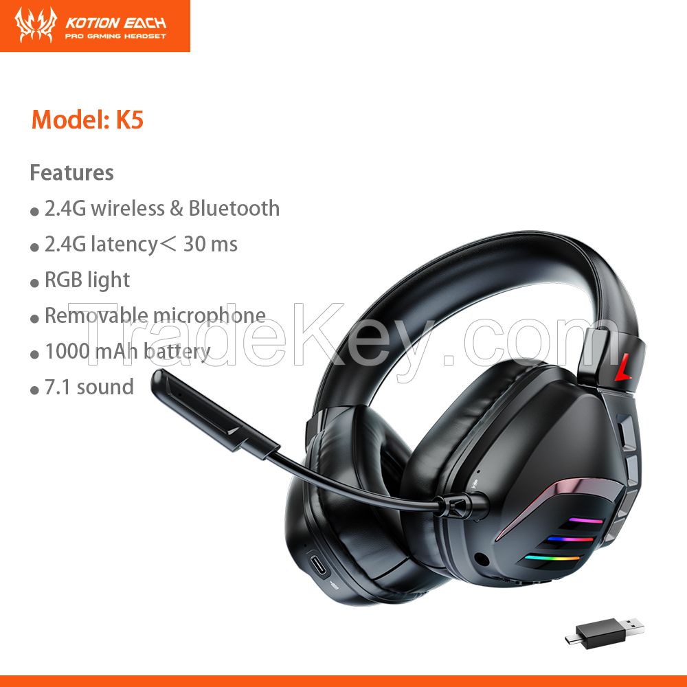 wireless gaming headset bluetooth function 2.4G K5