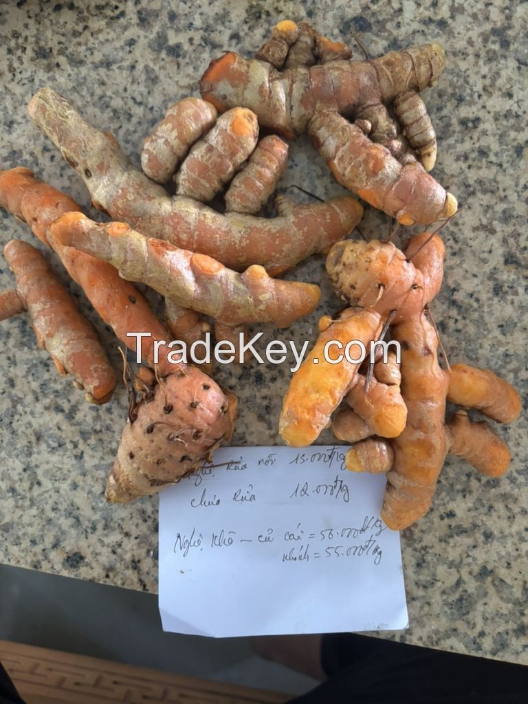 Ginger, garlic, turmeric, carrots, cassava, potatoes   