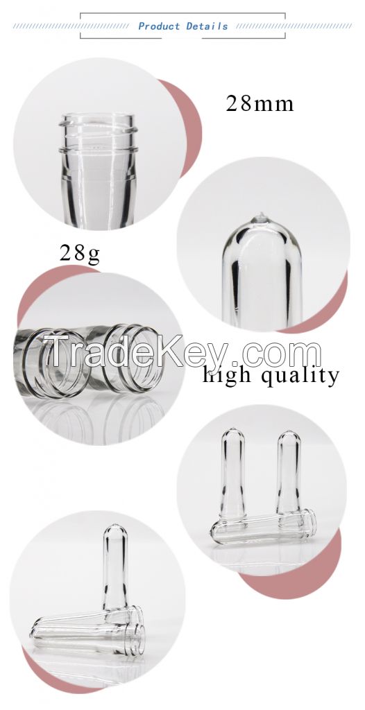 Water Bottles Plastic PET Preforms  30mm Neck Type