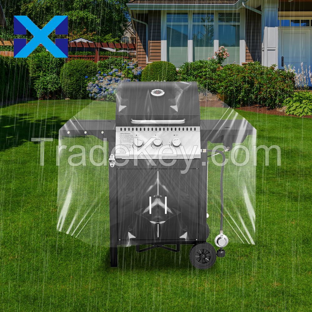 Grill Cover Plastic transparent waterproof dust protection cover for outdoor barbecue grill