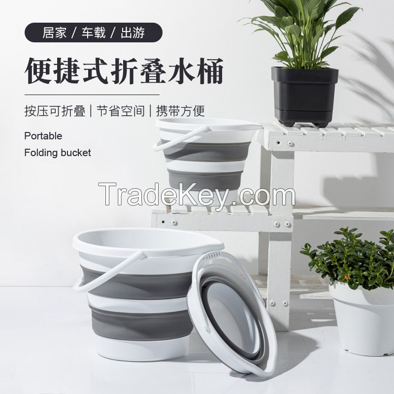 5 L 10 L Collapsible plastic basket Folding cloth baskets Circular collapsible bucket Folding picnic basket