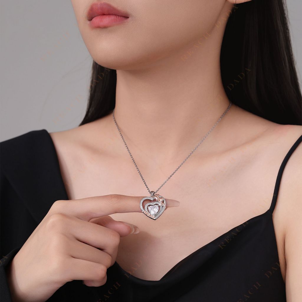 DaDa retro rose love pendant mom necklace high-end jewelry ladies necklace pendant girls gift elegant fashion accessories