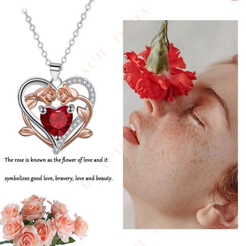 DaDa Love rose necklace European and American necklace e-commerce hot selling jewelry couple necklace