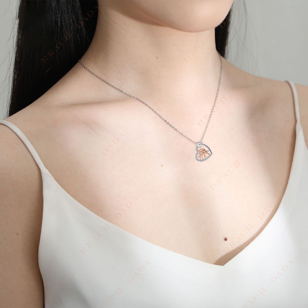  DaDa Faddish Necklace Love Sisters Best Friend Necklace - Rose Gold Pendant - Fashionable and simple and versatile