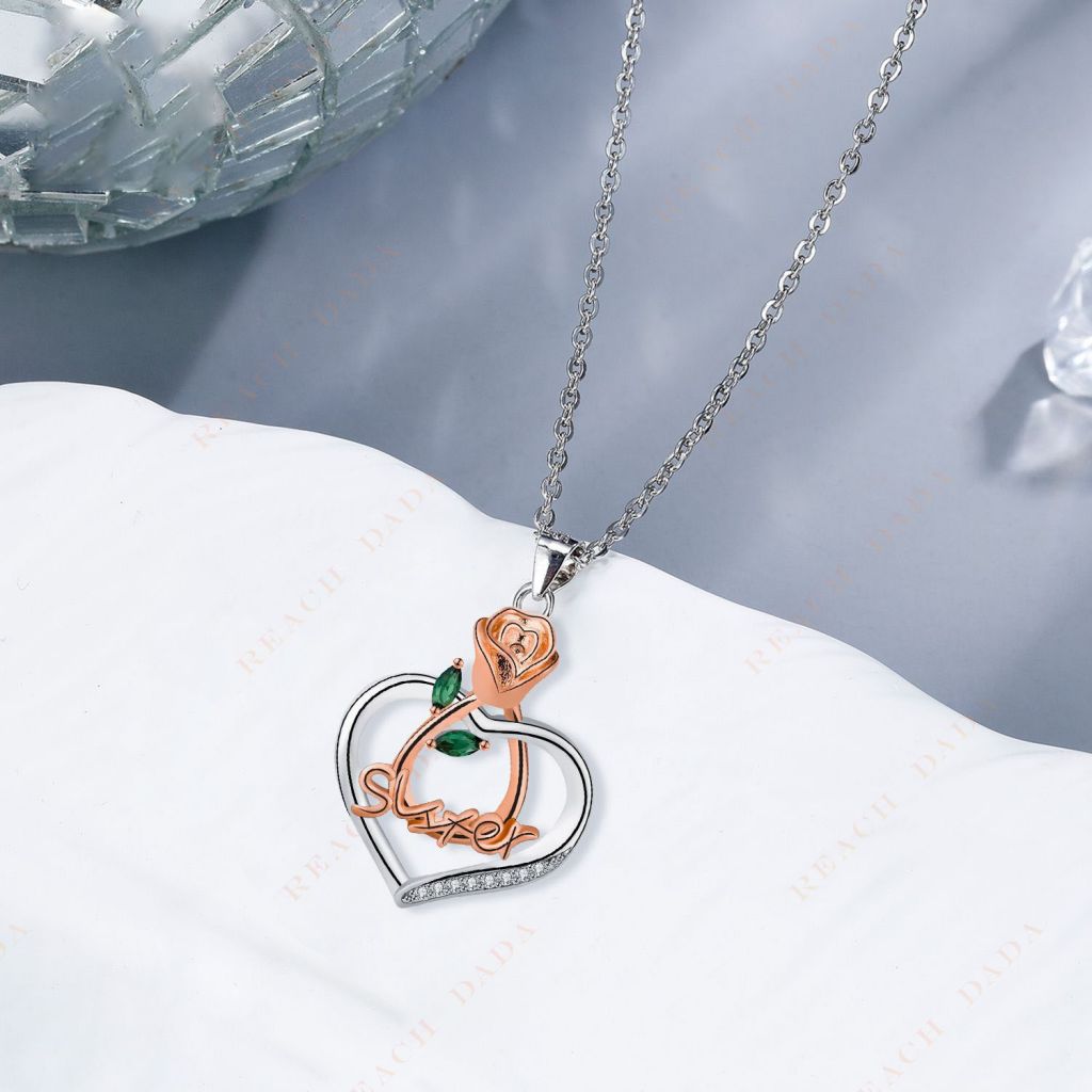 DaDa New love rose necklace clavicle chain  rose pendant gift for mom gift for lover