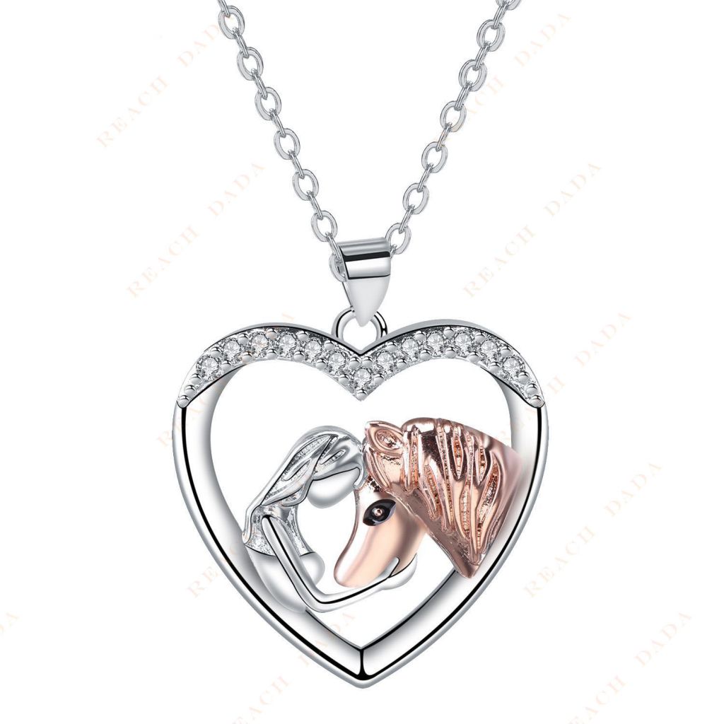 DaDa Hot Selling Necklace Girl & Horse Love Necklace Clavicle Chain Exquisite Jewelry