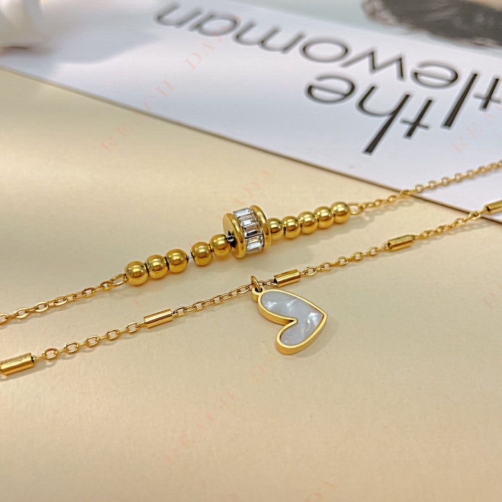 DaDa Fashionable creative individual simple high-end versatile multi-layered wearing love pendant accessories chain anklets