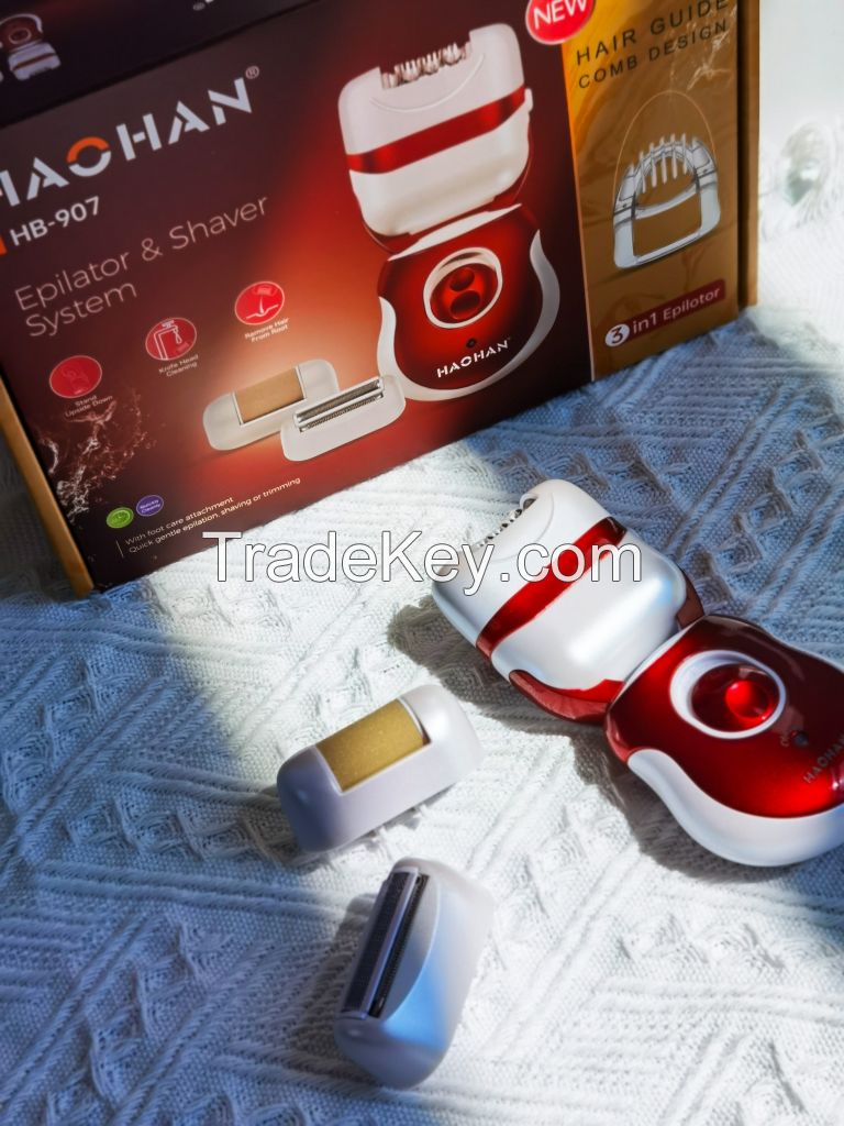 Haohan HB-907 3 in 1 USB/Adaptor Lady Epilator Red