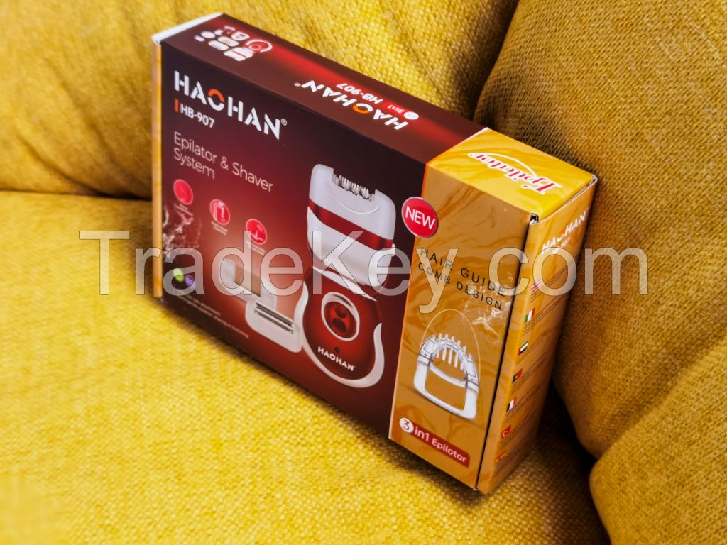 Haohan HB-907 3 in 1 USB/Adaptor Lady Epilator Red