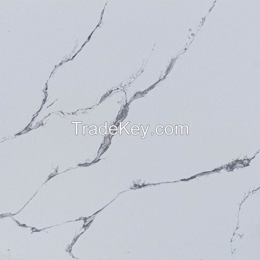 Hot Sale Artificial Stone Resin Exterior Artificial Stone Calacatta White Artificial Quartz Stone Slab