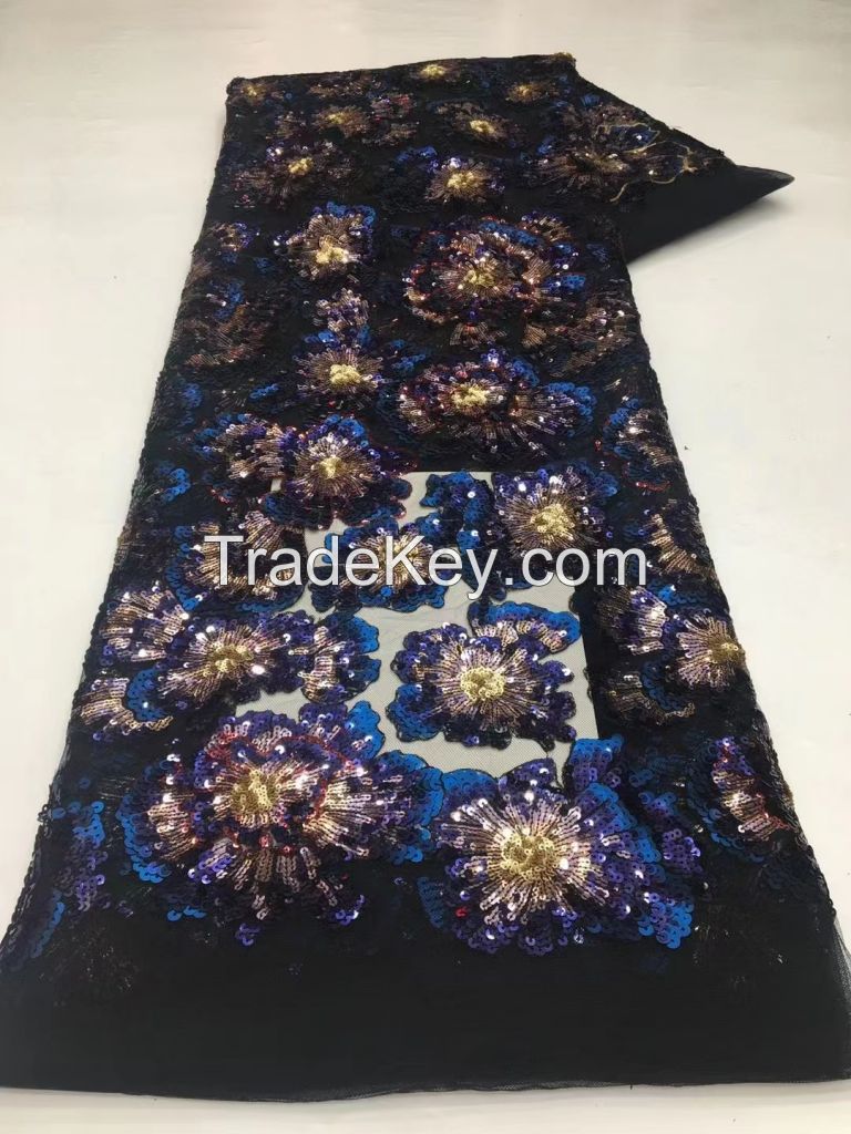 embroidery Sequin fabric for women dress