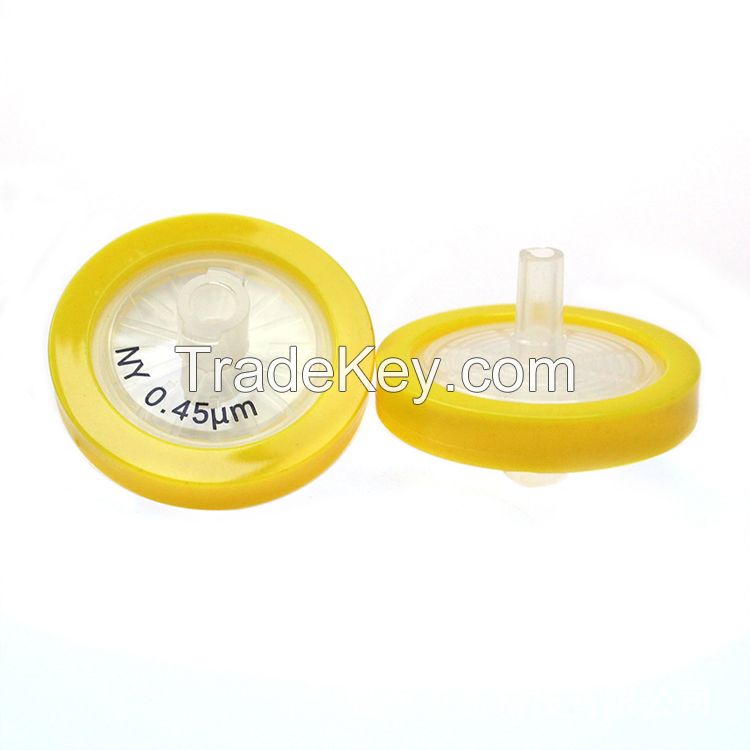 PTFE PVDF PES Nylon Syringe Filter 0.2um 045um 13mm/25mm/33mm