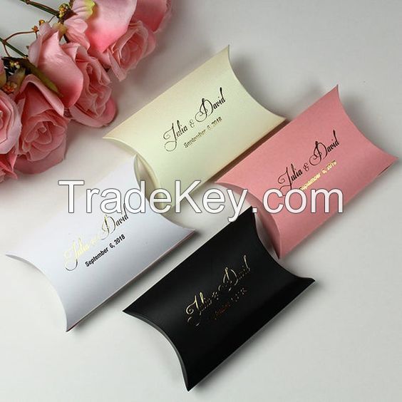 Customized Pillow Box Candy Paper Gift Box Packaging Box 