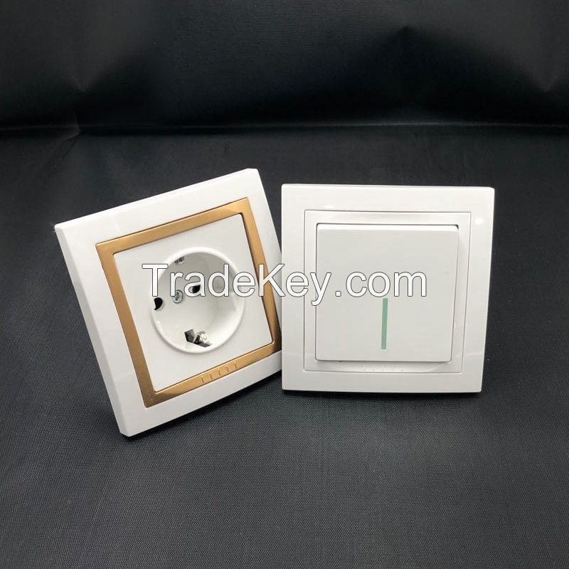 Design for International Standard Stylish Electrical Wall Safe Plug Socket Switch for Home