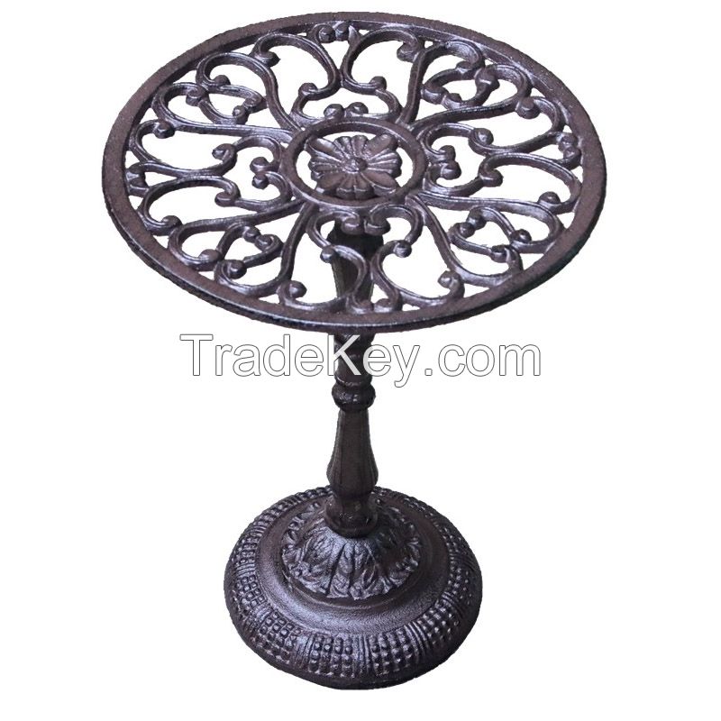 Heavy Duty Cast Iron Plant Stand Rust Proof Iron Flower Pot Holder, Vintage Rustic Decorative Round Potted Plant Stand Rack, Indoor Outdoor Plant Holder Metal Garden Plant Stand for Home Garden