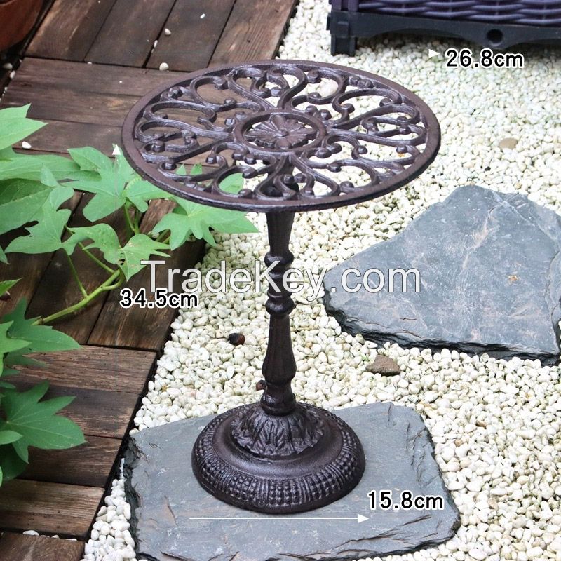 Heavy Duty Cast Iron Plant Stand Rust Proof Iron Flower Pot Holder, Vintage Rustic Decorative Round Potted Plant Stand Rack, Indoor Outdoor Plant Holder Metal Garden Plant Stand for Home Garden