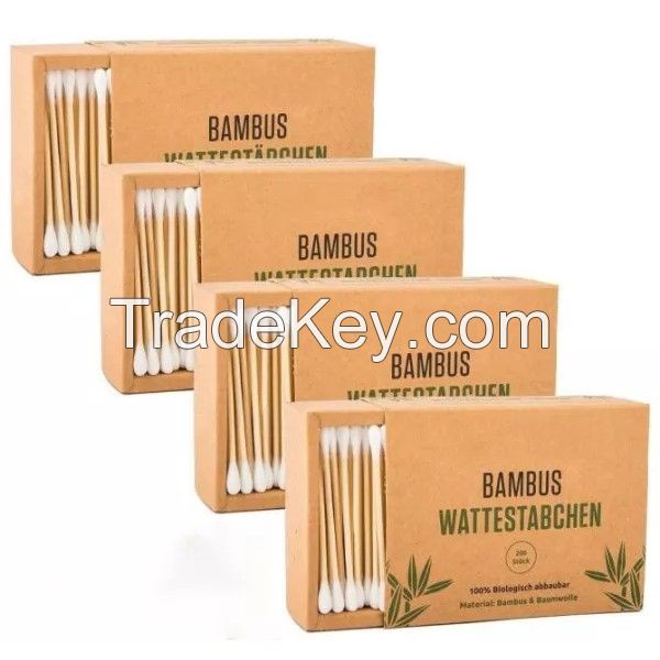 OEM Eco Cotton Swab, Bamboo Sitck, Paper Container