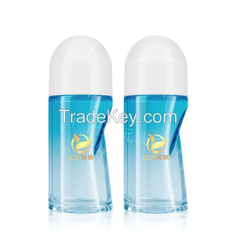 50ml Clear Glass Roller Bottles Frosted Roll-On Deodorant Bottles 30ml Empty Refillable Travel DIY Rollerball Bottles