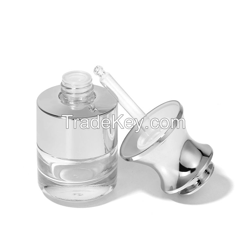 Cosmetic Press Dropper Glass Bottle   30ml Glass Dropper Bottle for Cosmetics