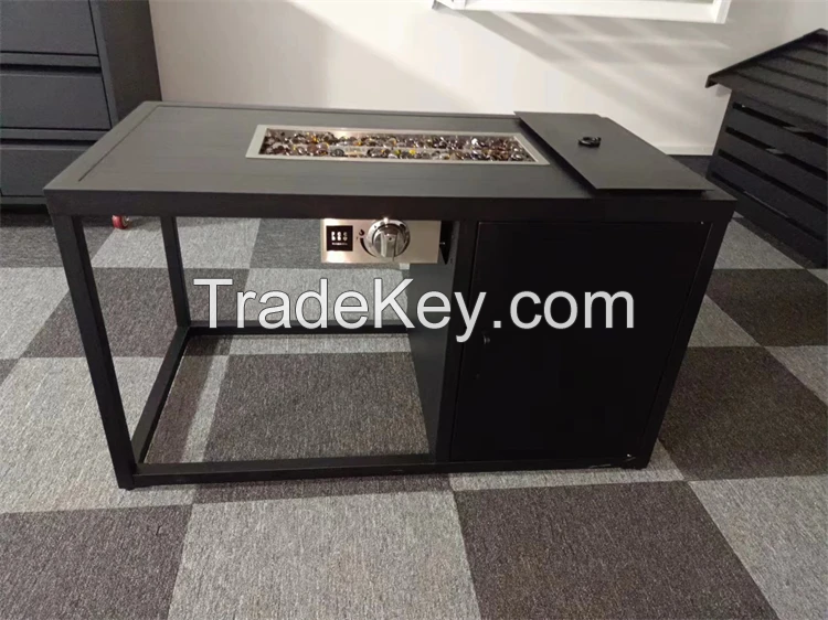 Aluminium Rectangular Fireplace Table Outdoor furniture