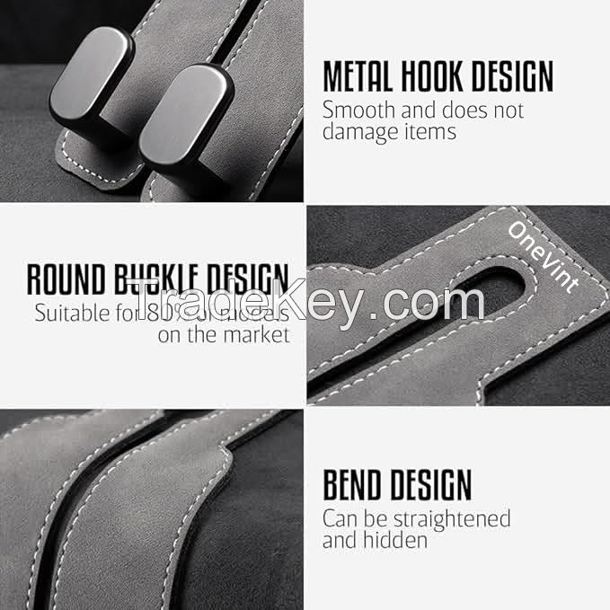 OneVint Leather Headrest Hooks for Car Seats