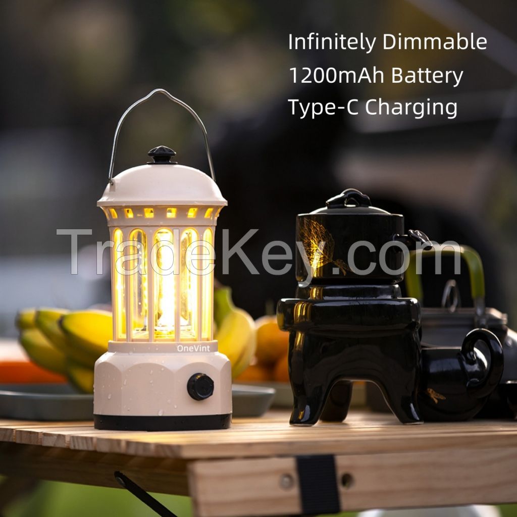 OneVint Wireless Outdoor Camping Lamp, Infinitely Dimmable, 1200mAh