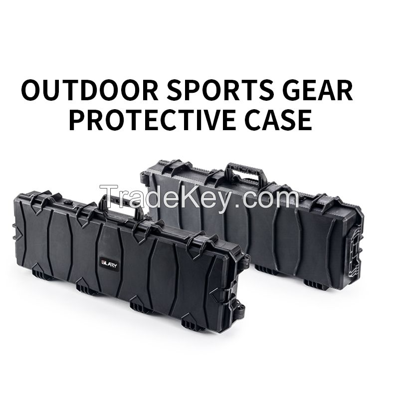 GLARY long gun safe box case with foam fireproof universal gun case box IP67 waterproof hard plastic gun case with wheels