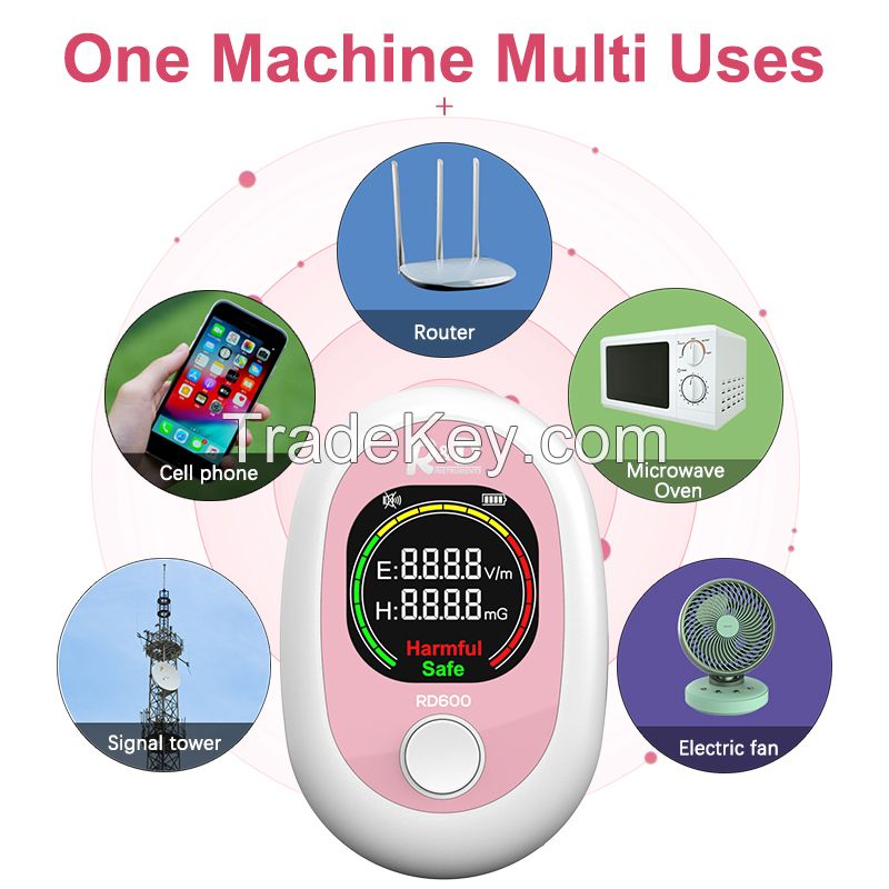 EMF Meter, Rechargeable Digital AC magnetic, AC electric, and RF/microwave Electromagnetic Field Radiation Detector Hand-held Digital LCD EMF Detector, Great Tester for Home EMF Inspections, Office, Outdoor and Ghost Hunting